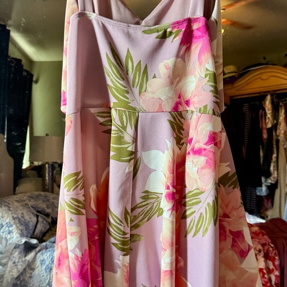 Fashion Nova Pink Floral Cutout Dress - Picture 2 of 6